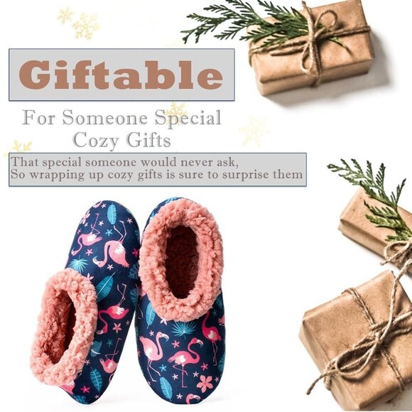 Fuzzy Indoor Slippers Women Cozy Warm Non-Slip Gift House Shoes - Picture 6 of 7